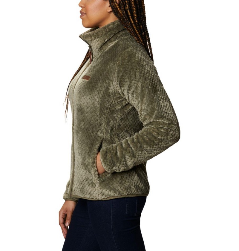Columbia Fire Side II Sherpa Full Zip Women's Fleece Jacket Green | HYTXSA-569