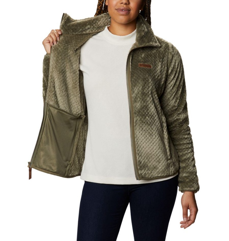 Columbia Fire Side II Sherpa Full Zip Women's Fleece Jacket Green | HYTXSA-569