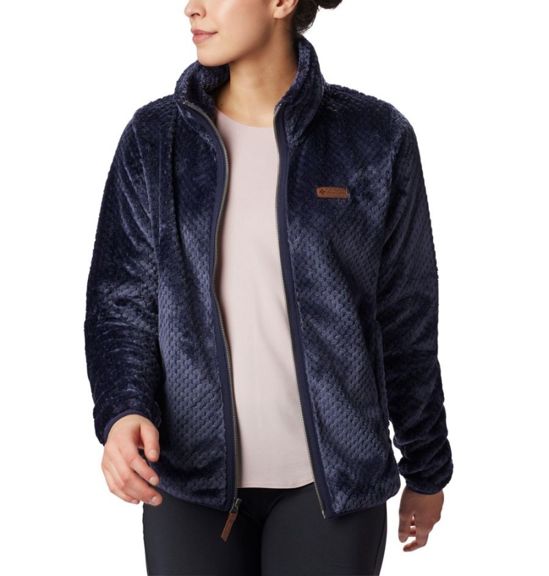 Columbia Fire Side II Sherpa Full Zip Women's Fleece Jacket Navy | DROLWS-148