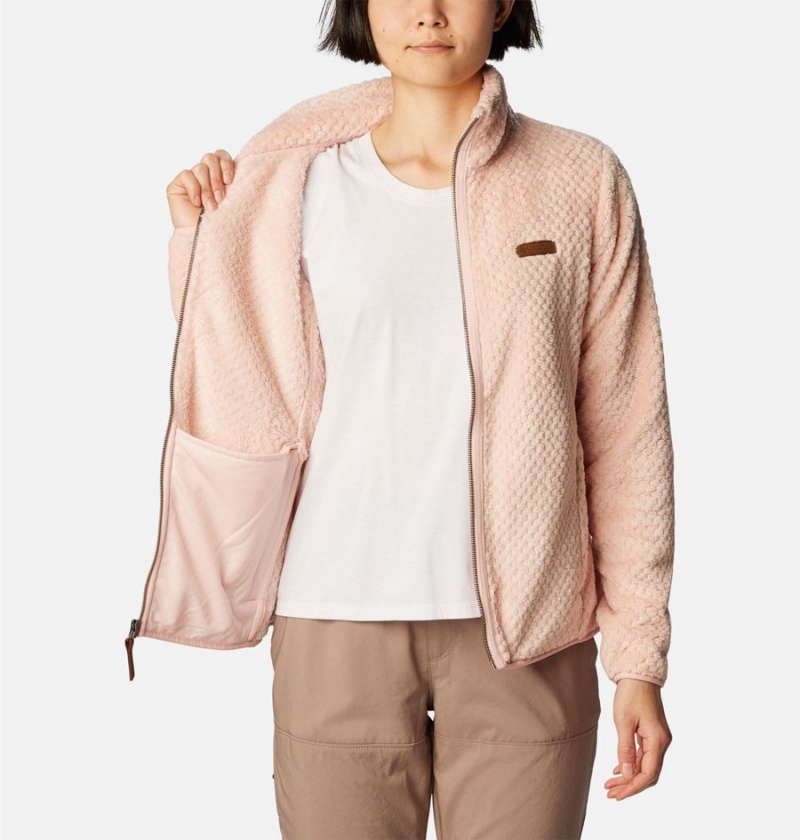 Columbia Fire Side II Sherpa Full Zip Women's Fleece Jacket Pink | PQXFHG-436