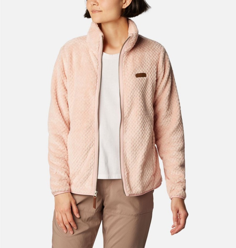 Columbia Fire Side II Sherpa Full Zip Women's Fleece Jacket Pink | PQXFHG-436