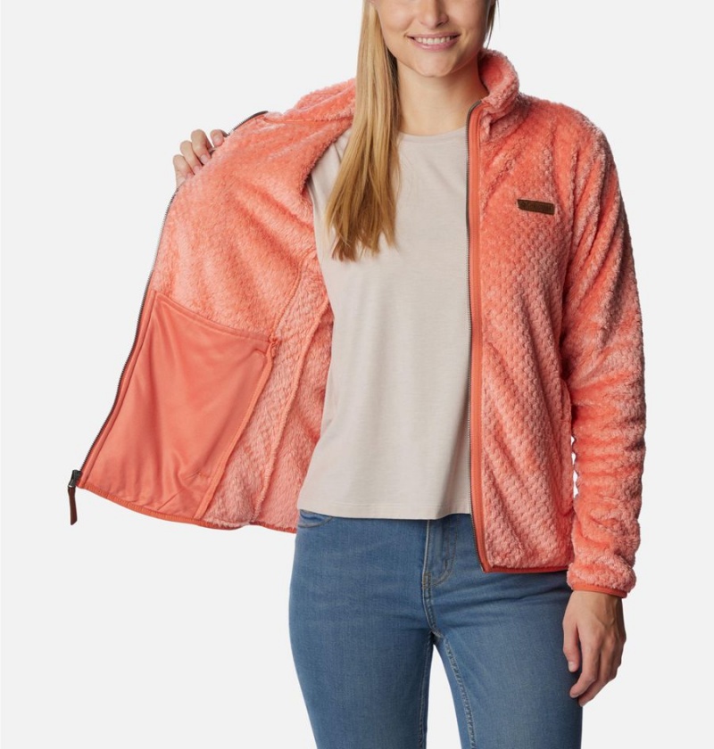 Columbia Fire Side II Sherpa Full Zip Women's Fleece Jacket Coral | GIAUMB-309