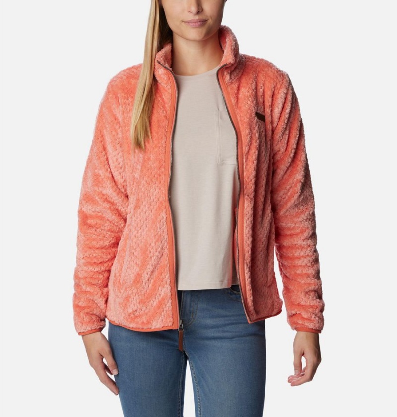 Columbia Fire Side II Sherpa Full Zip Women's Fleece Jacket Coral | GIAUMB-309