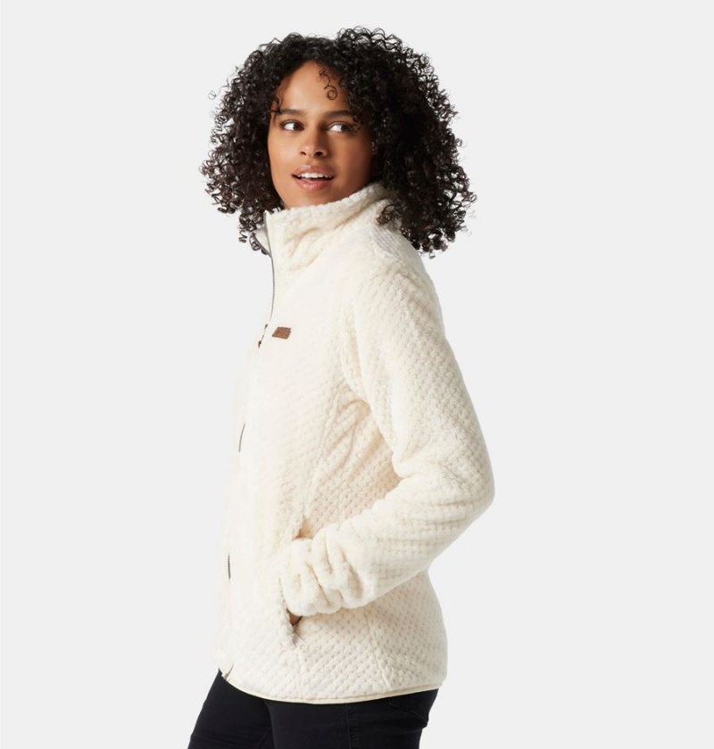Columbia Fire Side II Sherpa Full Zip Women's Fleece Jacket White | KUYNPQ-245