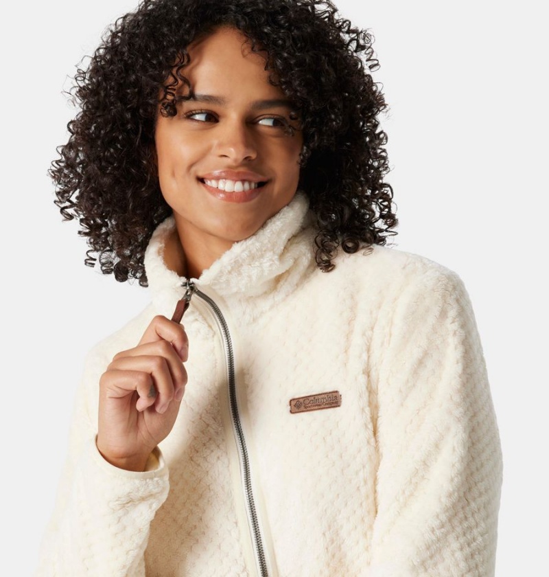 Columbia Fire Side II Sherpa Full Zip Women's Fleece Jacket White | KUYNPQ-245
