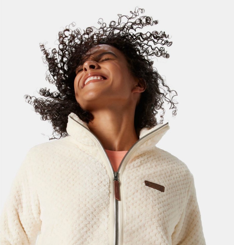 Columbia Fire Side II Sherpa Full Zip Women's Fleece Jacket White | KUYNPQ-245