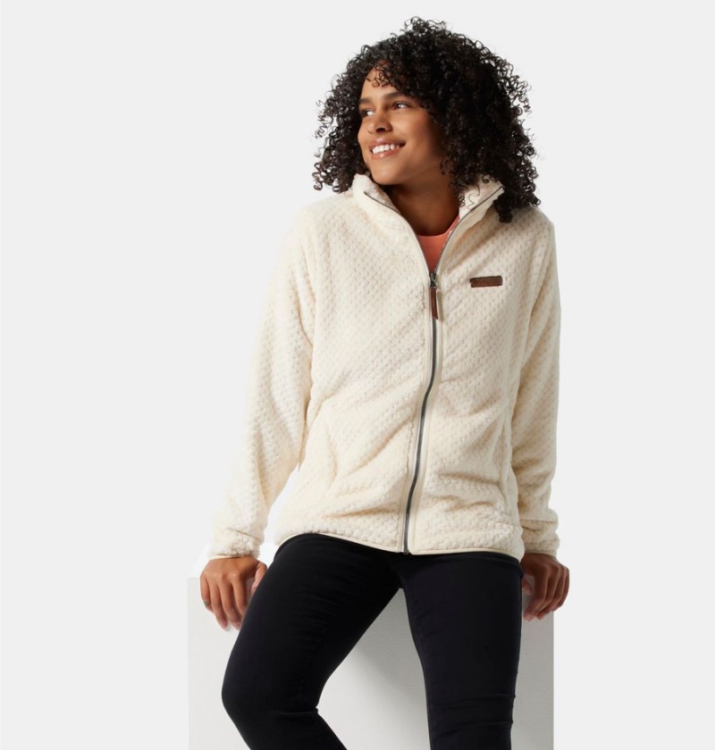 Columbia Fire Side II Sherpa Full Zip Women's Fleece Jacket White | KUYNPQ-245