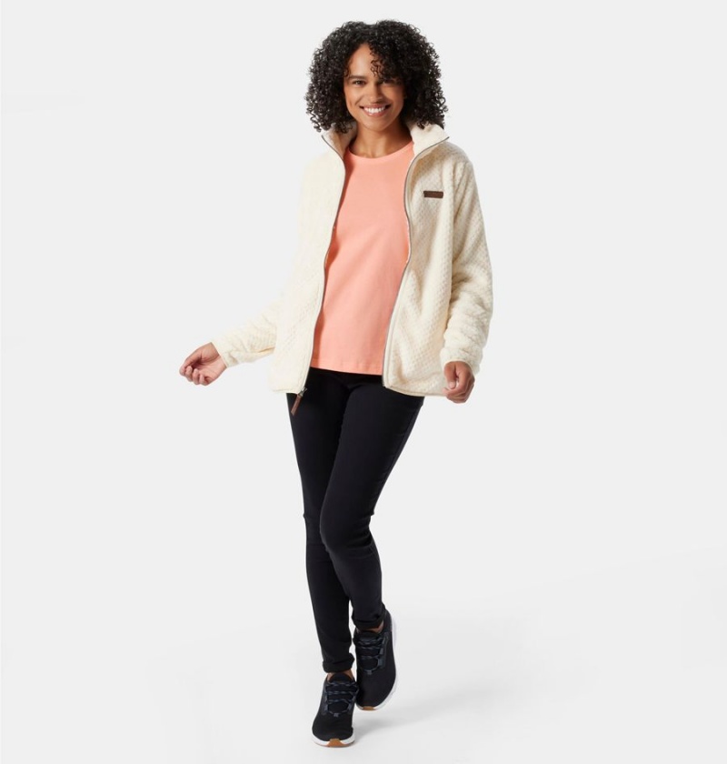 Columbia Fire Side II Sherpa Full Zip Women's Fleece Jacket White | KUYNPQ-245