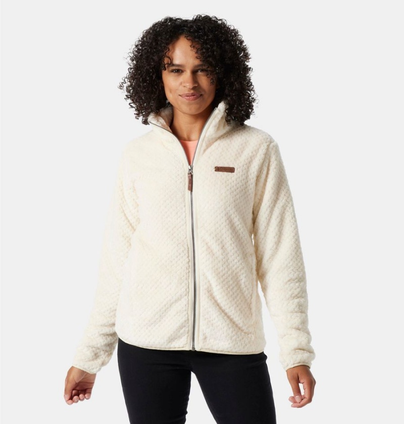 Columbia Fire Side II Sherpa Full Zip Women\'s Fleece Jacket White | KUYNPQ-245
