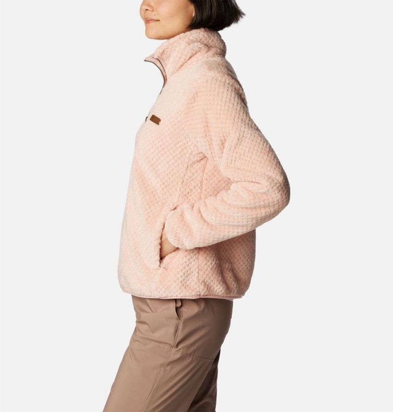 Columbia Fire Side Quarter Zip Sherpa Fleece Women's Pullover Orange | DIVKGJ-986