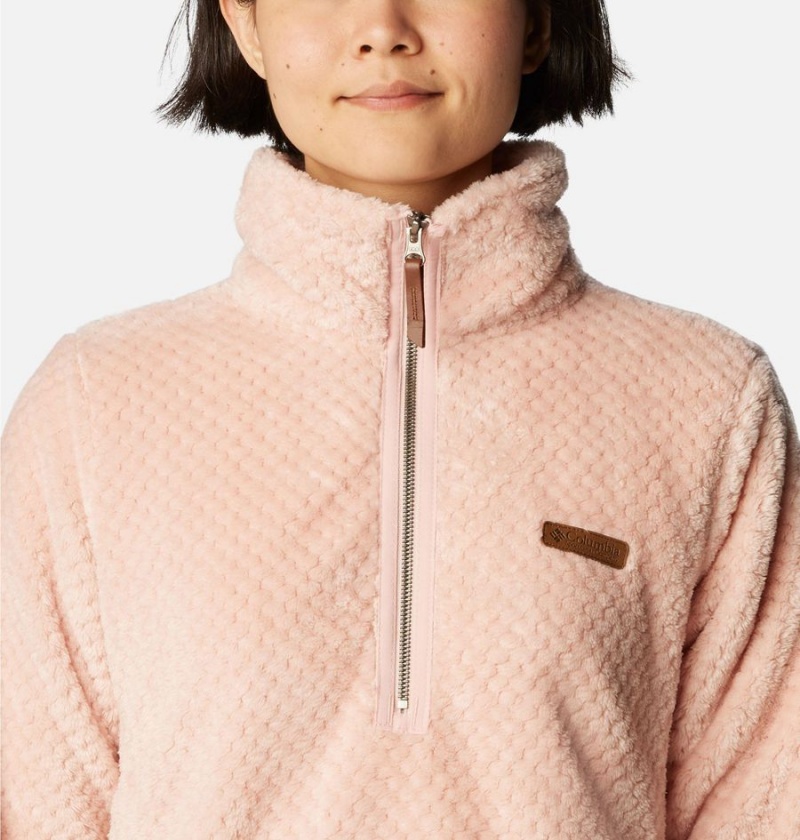 Columbia Fire Side Quarter Zip Sherpa Fleece Women's Pullover Orange | DIVKGJ-986