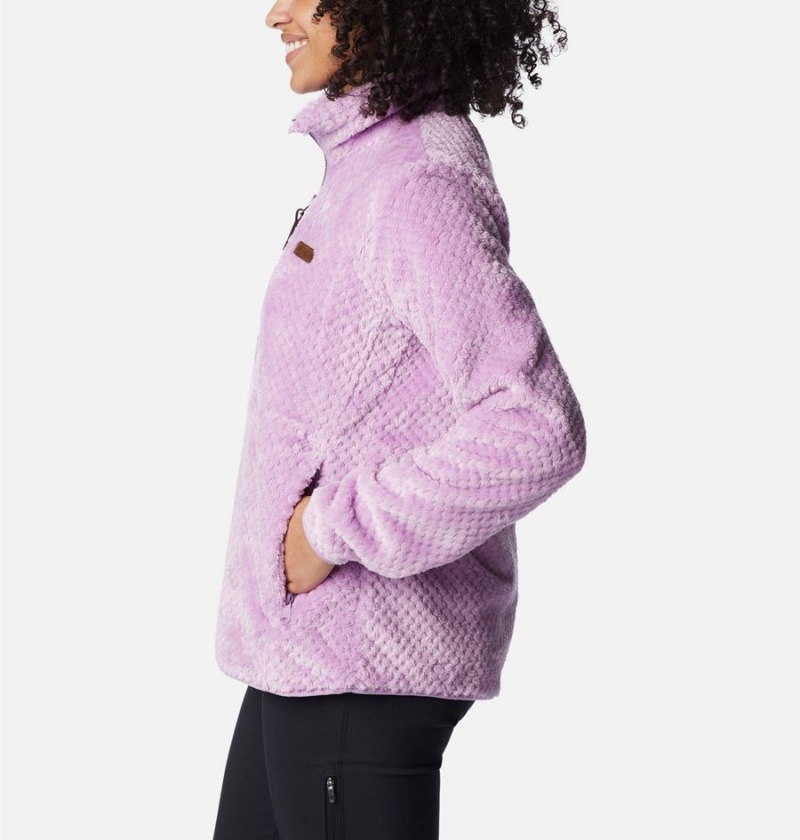 Columbia Fire Side Quarter Zip Sherpa Fleece Women's Pullover Purple | OIESPF-387