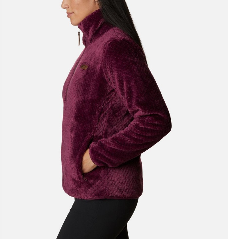 Columbia Fire Side Quarter Zip Sherpa Fleece Women's Pullover Coral | WGDHUN-394