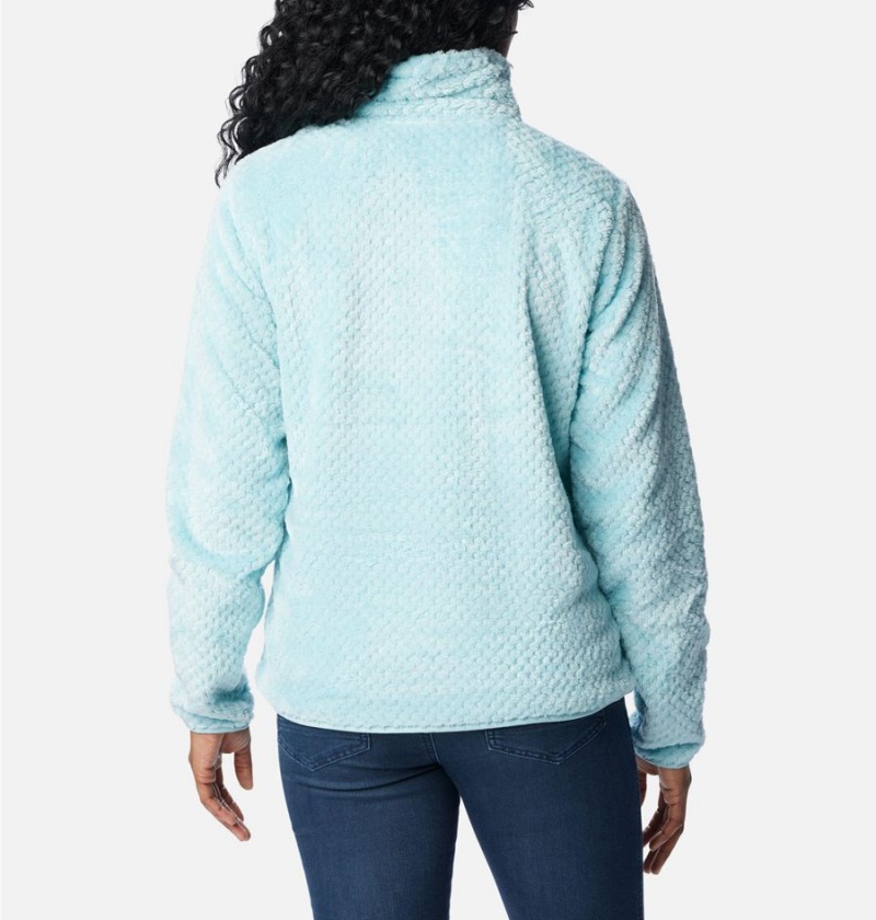 Columbia Fire Side Quarter Zip Sherpa Fleece Women's Pullover Turquoise | YVUPIQ-104