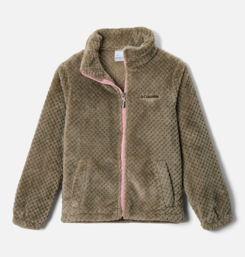 Columbia Fire Side Sherpa Kids\' Jacket Green | TDIFUW-584