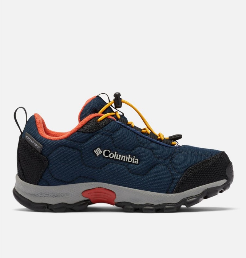 Columbia Firecamp Sledder 3 Waterproof Kids\' Sneakers Navy | VULHQI-546
