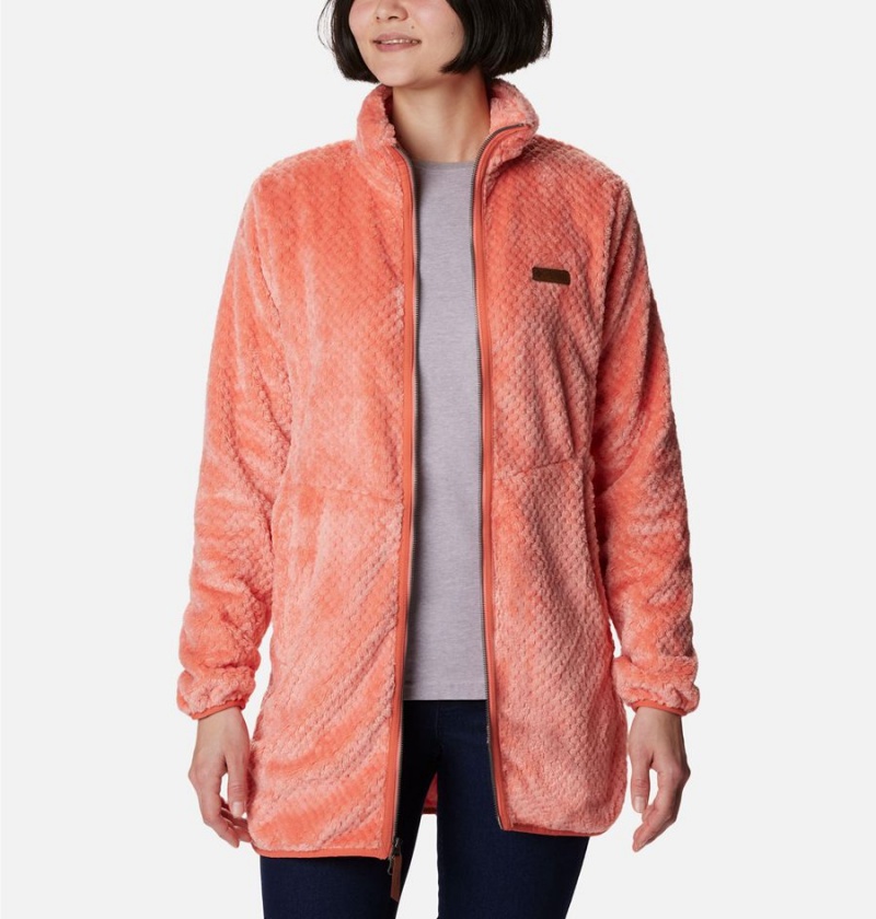Columbia Fireside Long Full Zip Women's Fleece Jacket Coral | TGPRIQ-971