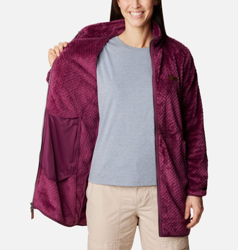 Columbia Fireside Long Full Zip Women's Fleece Jacket Purple | FNCJYU-601