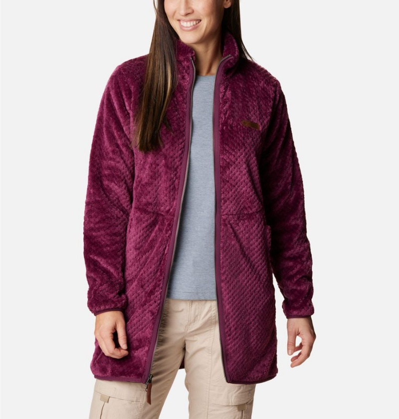 Columbia Fireside Long Full Zip Women's Fleece Jacket Purple | FNCJYU-601