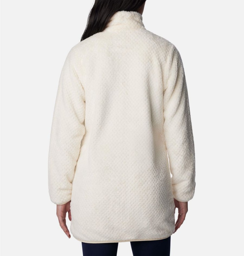 Columbia Fireside Long Full Zip Women's Fleece Jacket White | PTNOWK-654