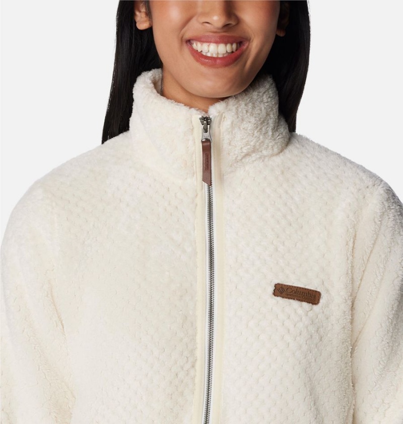 Columbia Fireside Long Full Zip Women's Fleece Jacket White | PTNOWK-654