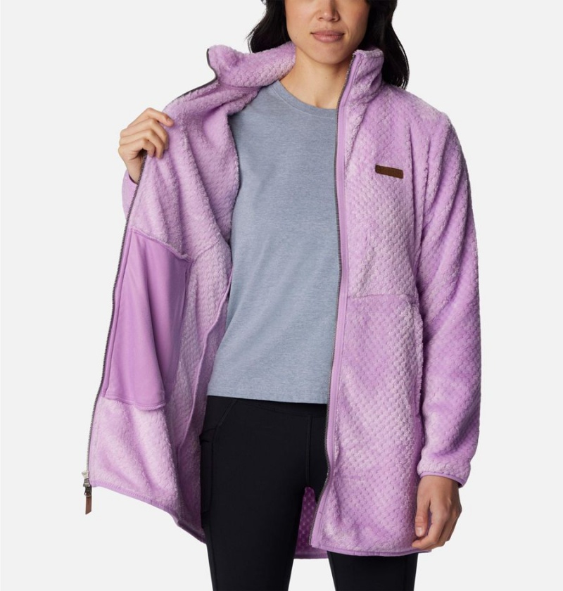 Columbia Fireside Long Full Zip Women's Fleece Jacket Purple | QNYSLB-512