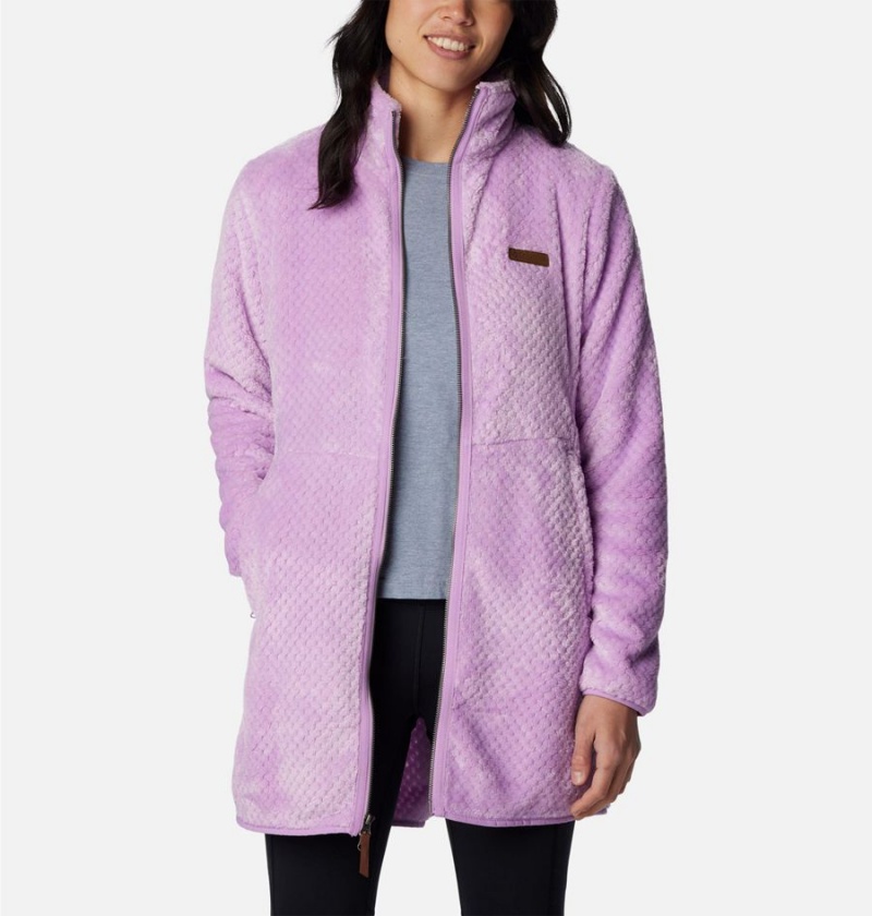 Columbia Fireside Long Full Zip Women's Fleece Jacket Purple | QNYSLB-512