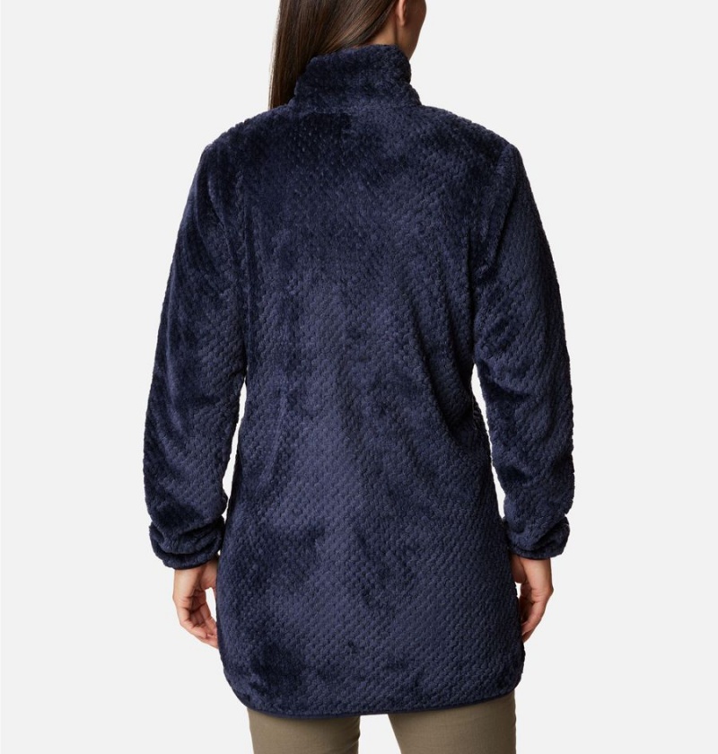 Columbia Fireside Long Full Zip Women's Fleece Jacket Navy | YICVPR-217