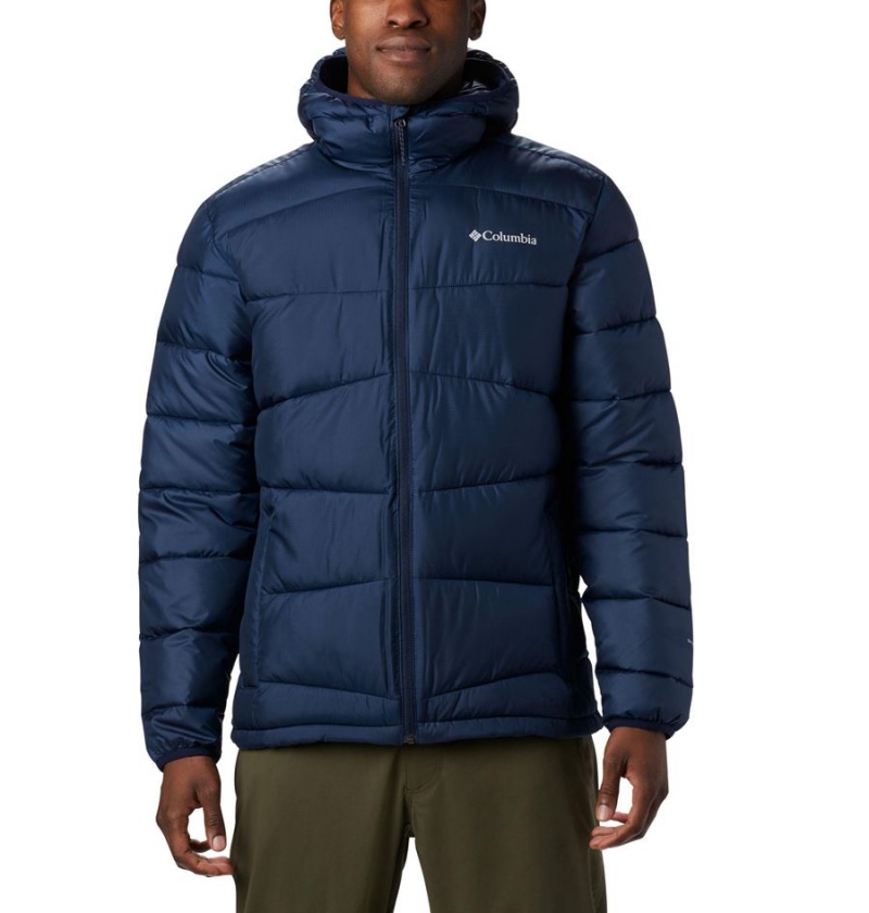 Columbia Fivemile Butte Hooded Insulated Men's Puffer Jacket Navy | VJPCKU-973