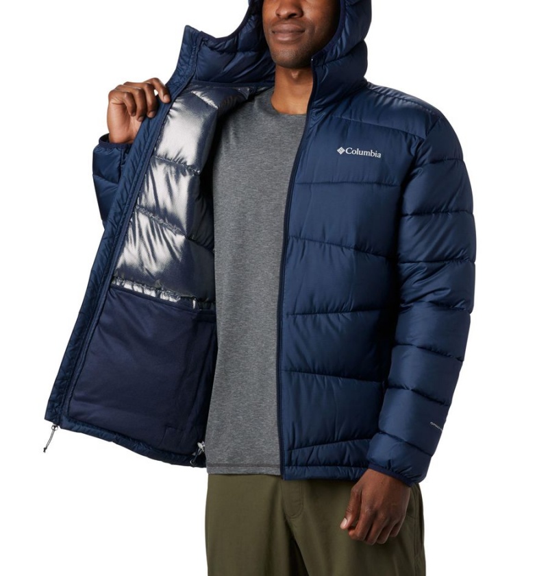 Columbia Fivemile Butte Hooded Insulated Men's Puffer Jacket Navy | VJPCKU-973