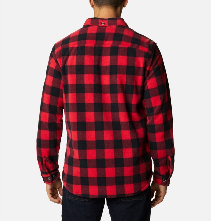Columbia Flare Gun Fleece Over Men's Shirt Red | DPETFC-457