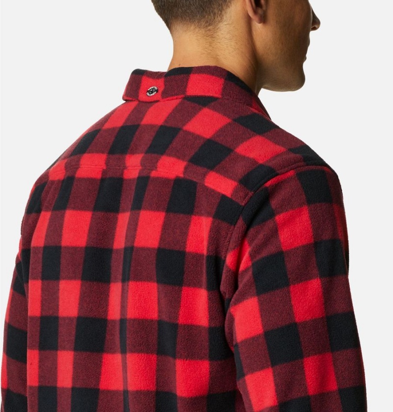 Columbia Flare Gun Fleece Over Men's Shirt Red | DPETFC-457