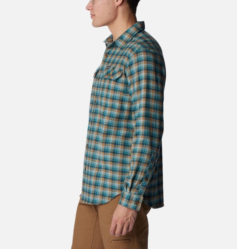 Columbia Flare Gun Stretch Flannel Men's Shirt Green | MHRBKI-692