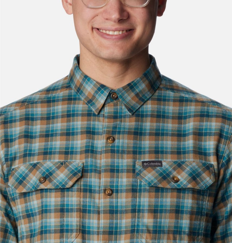 Columbia Flare Gun Stretch Flannel Men's Shirt Green | MHRBKI-692