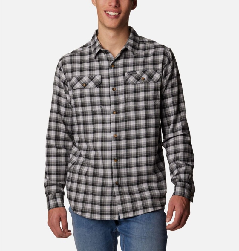 Columbia Flare Gun Stretch Flannel Men\'s Shirt Grey | UELRNI-403