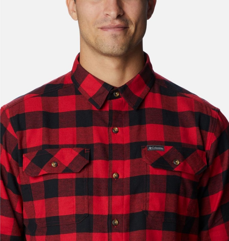 Columbia Flare Gun Stretch Flannel Men's Shirt Red | LSKZHN-908