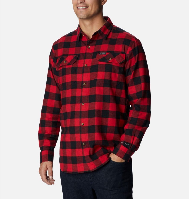Columbia Flare Gun Stretch Flannel Men's Shirt Red | LSKZHN-908