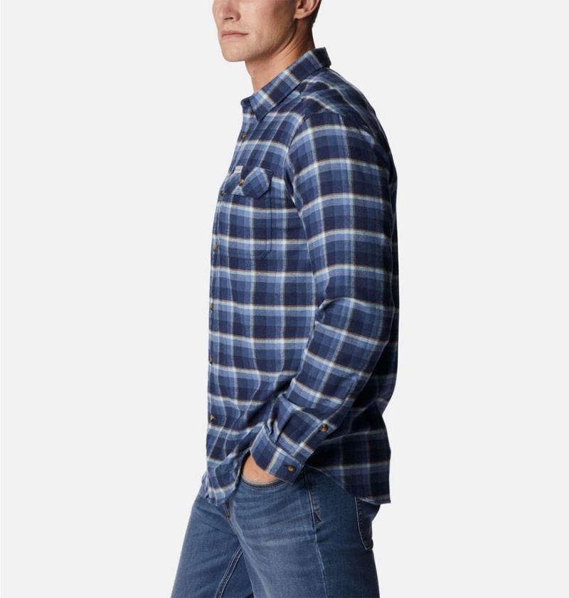 Columbia Flare Gun Stretch Flannel Men's Shirt Navy | QBSKRV-407