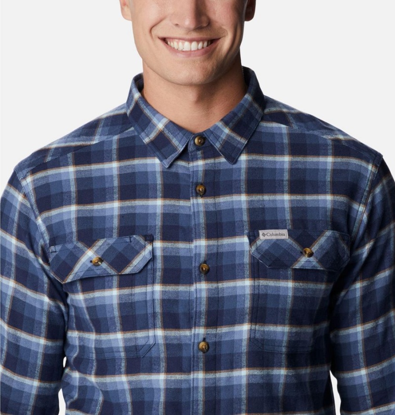 Columbia Flare Gun Stretch Flannel Men's Shirt Navy | QBSKRV-407