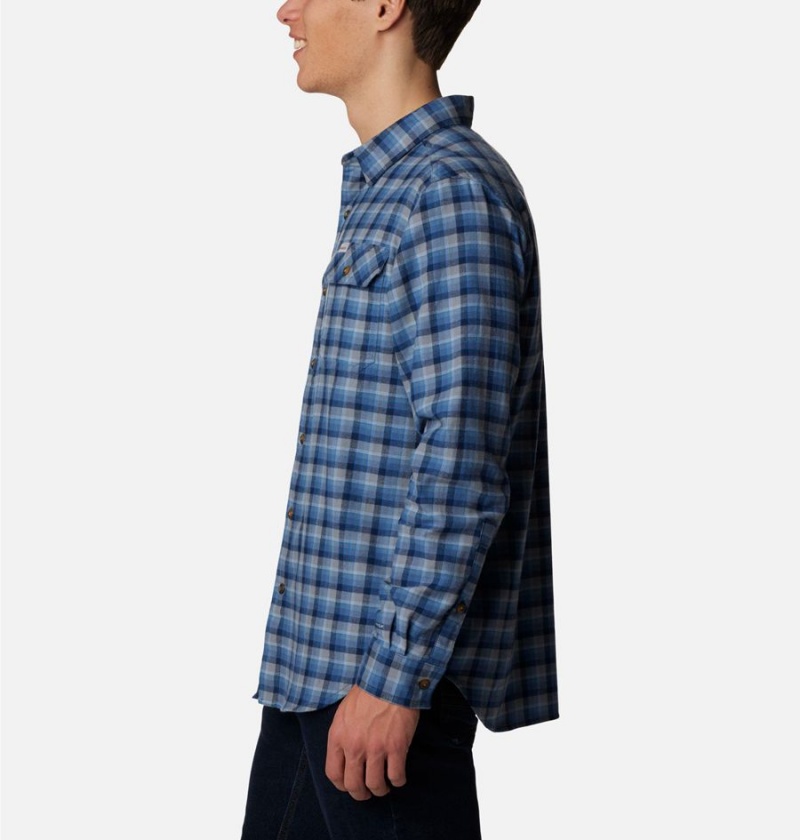 Columbia Flare Gun Stretch Flannel Men's Shirt Blue | YFBMJN-739