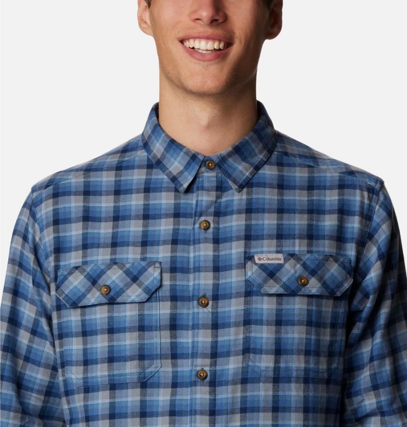 Columbia Flare Gun Stretch Flannel Men's Shirt Blue | YFBMJN-739