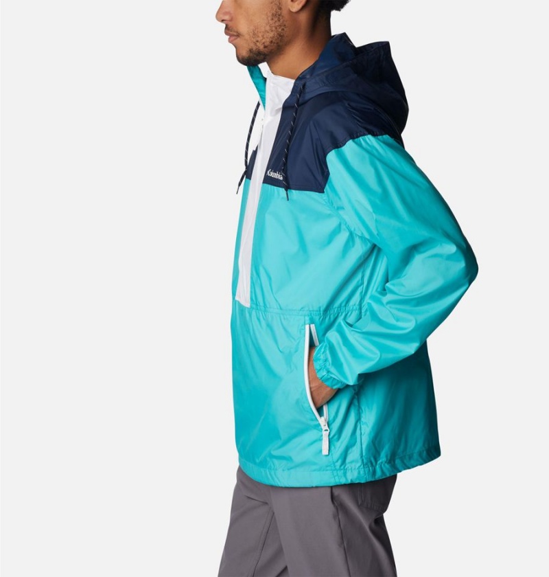 Columbia Flash Challenger Anorak Jacket Men's Windbreaker Turquoise | TBDAXW-039