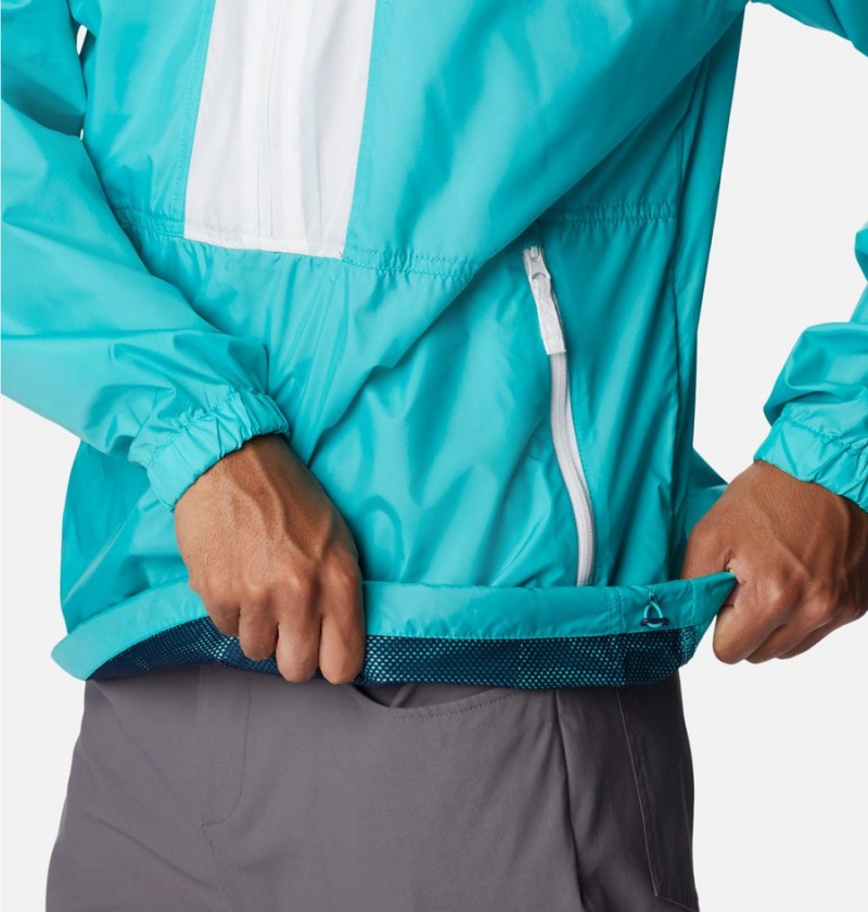 Columbia Flash Challenger Anorak Jacket Men's Windbreaker Turquoise | TBDAXW-039