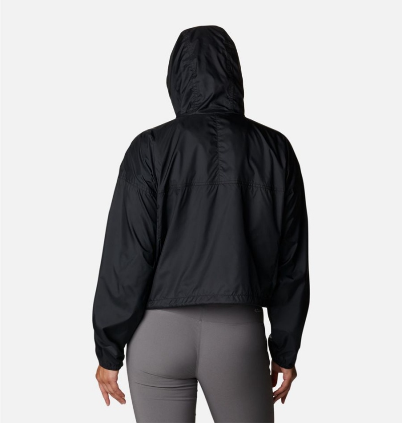 Columbia Flash Challenger Cropped Jacket Women's Windbreaker Black | KVSOER-467