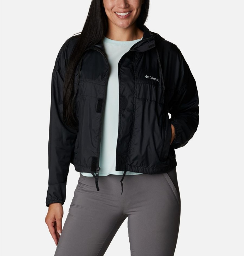 Columbia Flash Challenger Cropped Jacket Women's Windbreaker Black | KVSOER-467