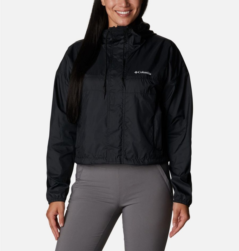 Columbia Flash Challenger Cropped Jacket Women\'s Windbreaker Black | KVSOER-467