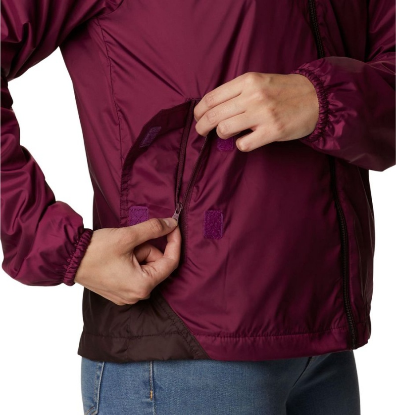 Columbia Flash Challenger Fleece Lined Jacket Women's Windbreaker Red | ACJBZW-482