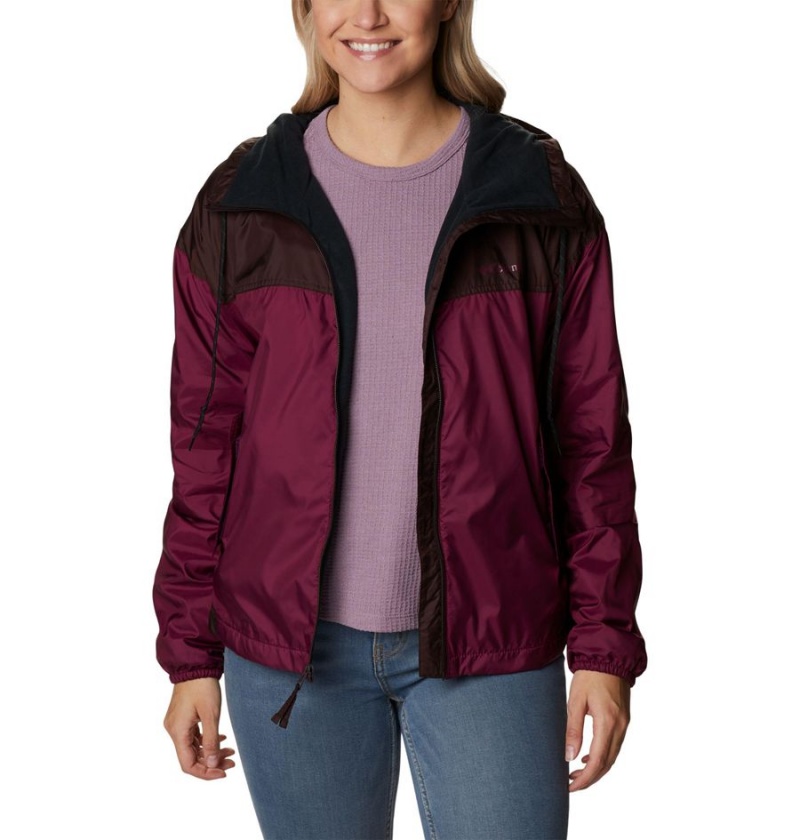 Columbia Flash Challenger Fleece Lined Jacket Women's Windbreaker Red | ACJBZW-482