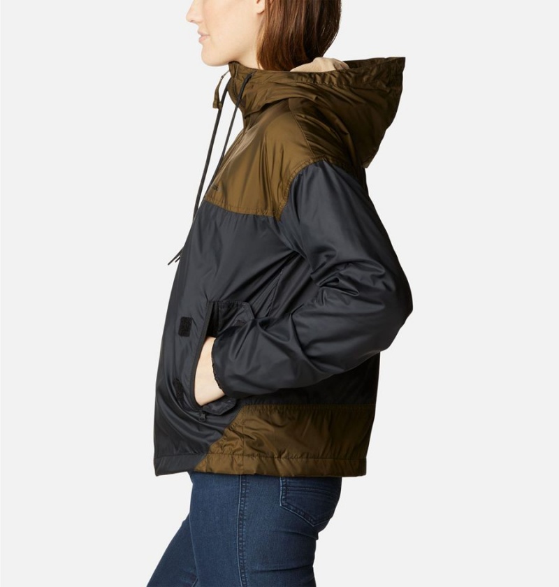 Columbia Flash Challenger Fleece Lined Jacket Women's Windbreaker Black | QMOPTZ-946