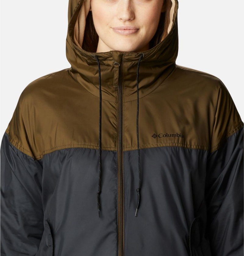 Columbia Flash Challenger Fleece Lined Jacket Women's Windbreaker Black | QMOPTZ-946